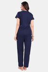 Sweet Moon Polyester Cotton Loungewear Set - Navy Blue  — thumbnail 2